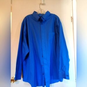Travel Smart Size 2XB Mens Blue Button Down‎ Shirt